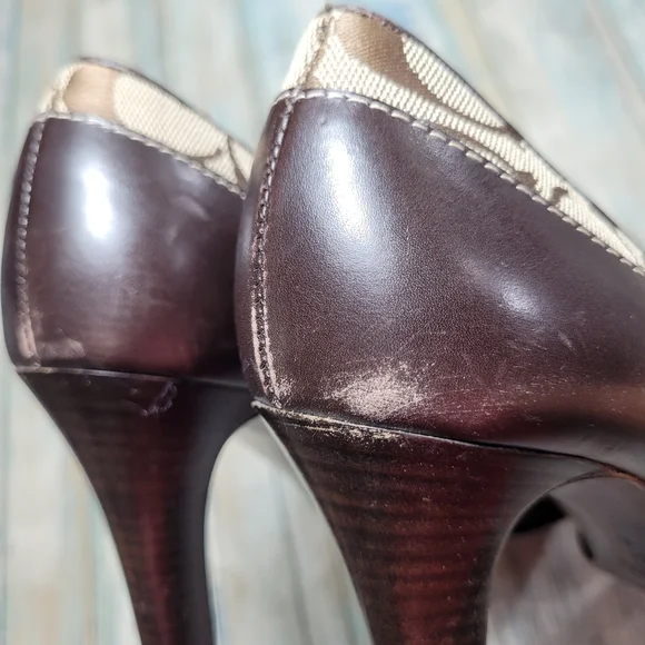 Coach Brown and Tan Women's Heels - Picture 10 of 11